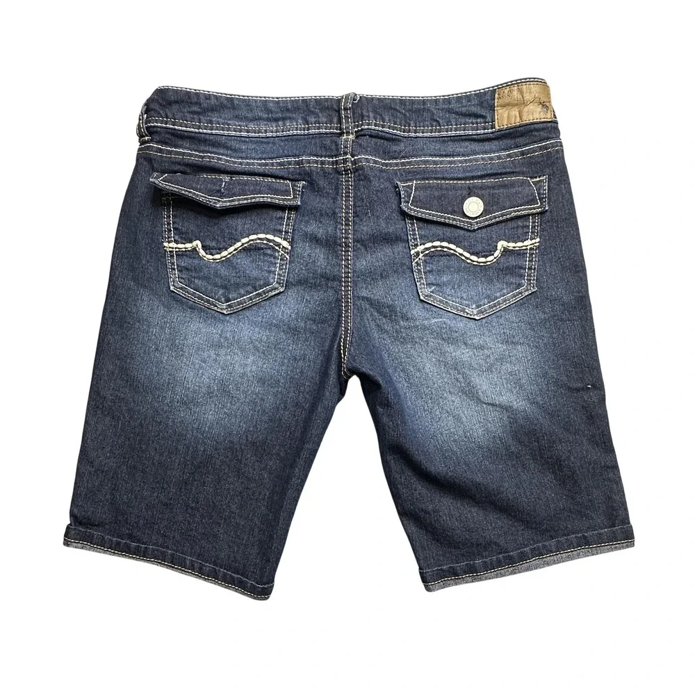 U.S. Polo Assn Shorts Womens 11/12 Blue Denim Jean Bermuda Embroidered Pockets